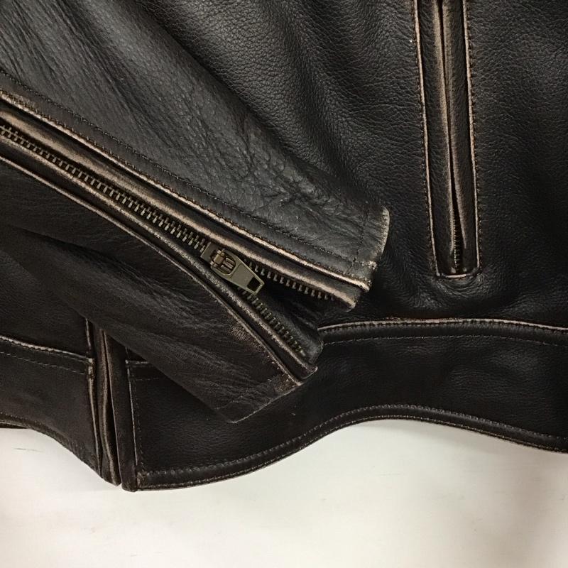 ハーレーダビッドソン Harley-Davidson ジャケット、上着 ジャンパー、ブルゾン ジップアップレザージャケット アウター 古着 M ロゴ、文字 茶 / ブラウン / brown メンズ USED 古着 中古 10153738