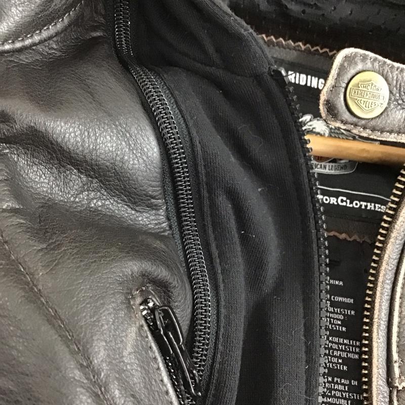 ハーレーダビッドソン Harley-Davidson ジャケット、上着 ジャンパー、ブルゾン ジップアップレザージャケット アウター 古着 M ロゴ、文字 茶 / ブラウン / brown メンズ USED 古着 中古 10153738