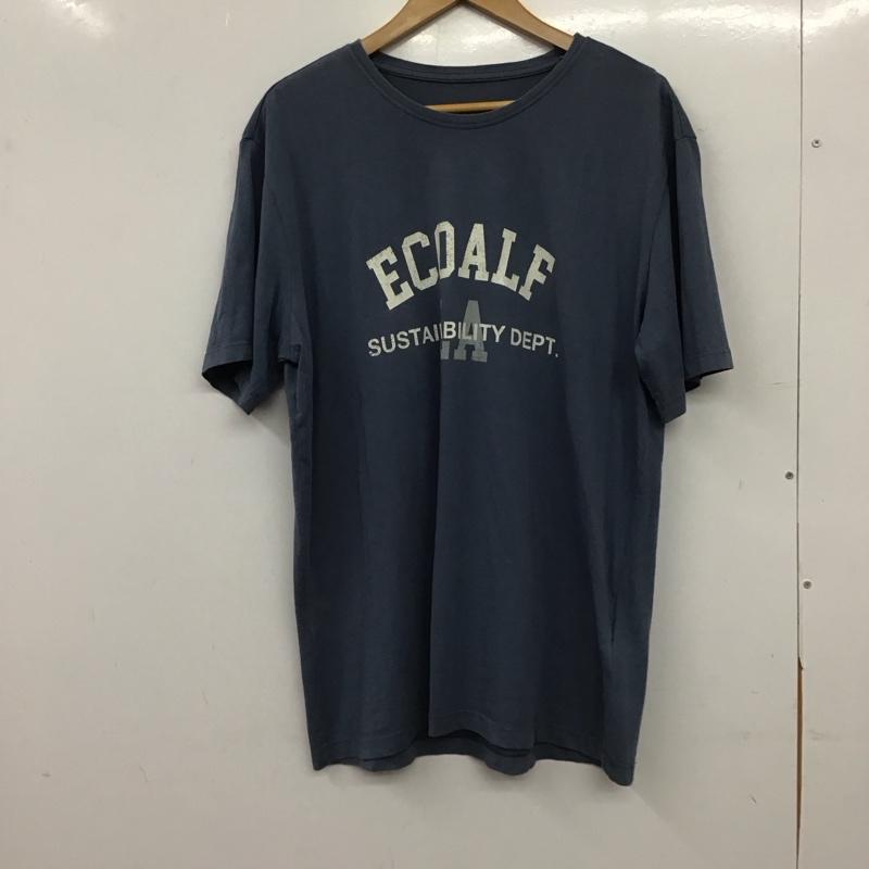 エコアルフ ECOALF Tシャツ 半袖 半袖カットソー プリントTシャツ クルーネックカットソー L ロゴ、文字 青 / ブルー / blue メンズ USED 古着 中古 10153750