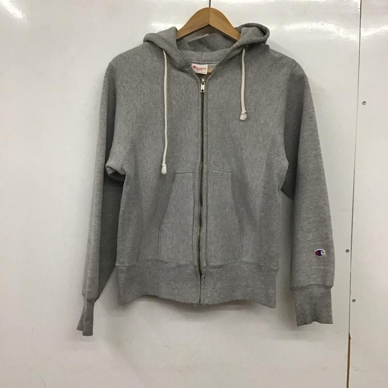 チャンピオン Campion パーカー 長袖 ジップアップパーカー 長袖パーカー カジュアルジャケット S 無地 灰 / グレー / gray メンズ USED 古着 中古 10153754