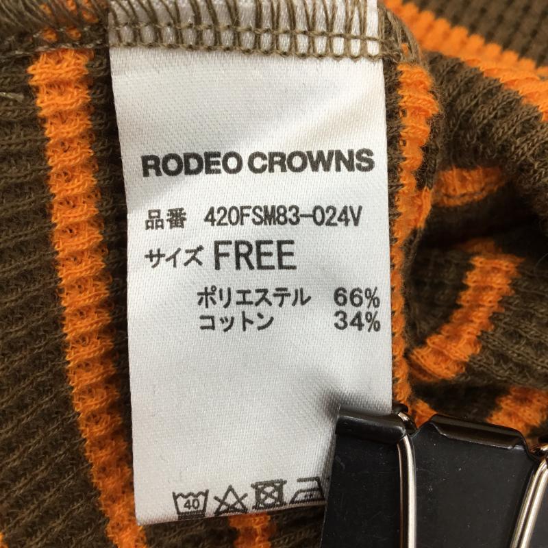 ロデオクラウンズ Rodeo Crowns ワンピース ひざ丈スカート ポロワンピース FREE ボーダー柄 茶 / ブラウン / brown X 橙 / オレンジ / orange レディース USED 古着 中古 10153757