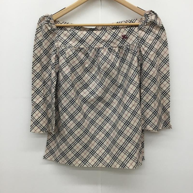 バーバリーブルーレーベル BURBERRY BLUE LABEL カットソー 七分袖 38 チェック ベージュ / ベージュ / beige レディース USED 古着 中古 10153763