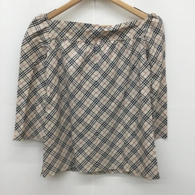 バーバリーブルーレーベル BURBERRY BLUE LABEL カットソー 七分袖 38 チェック ベージュ / ベージュ / beige レディース USED 古着 中古 10153763
