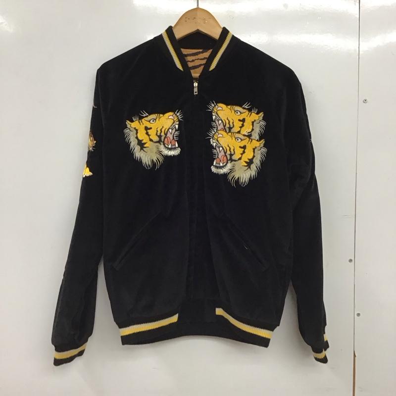 ビームス BEAMS ジャケット、上着 ジャンパー、ブルゾン ジップアップジャケット スカジャン ラグラン アウター S ロゴ、文字 黒 / ブラック / black メンズ USED 古着 中古 10153773