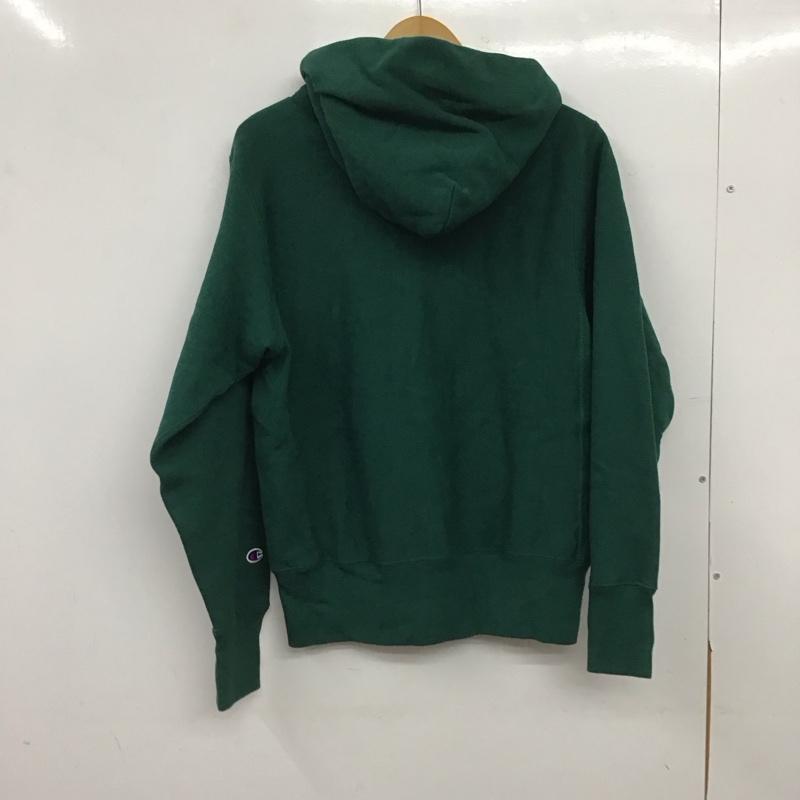 チャンピオン Champion パーカー 長袖 ジップアップパーカー 長袖パーカー カジュアルジャケット L 無地 緑 / グリーン / green メンズ USED 古着 中古 10153780