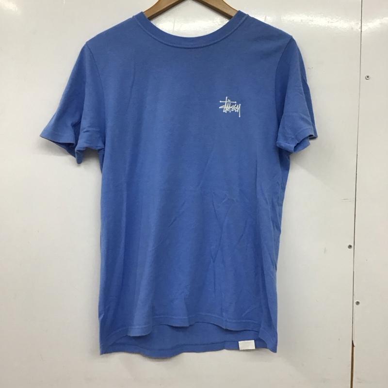 ステューシー STUSSY Tシャツ 半袖 半袖カットソー プリントTシャツ クルーネックカットソー S ロゴ、文字 水色 / ライトブルー / メンズ USED 古着 中古 10153783