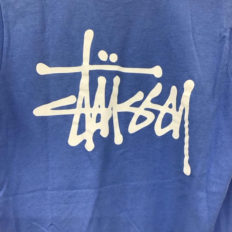 ステューシー STUSSY Tシャツ 半袖 半袖カットソー プリントTシャツ クルーネックカットソー S ロゴ、文字 水色 / ライトブルー / メンズ USED 古着 中古 10153783