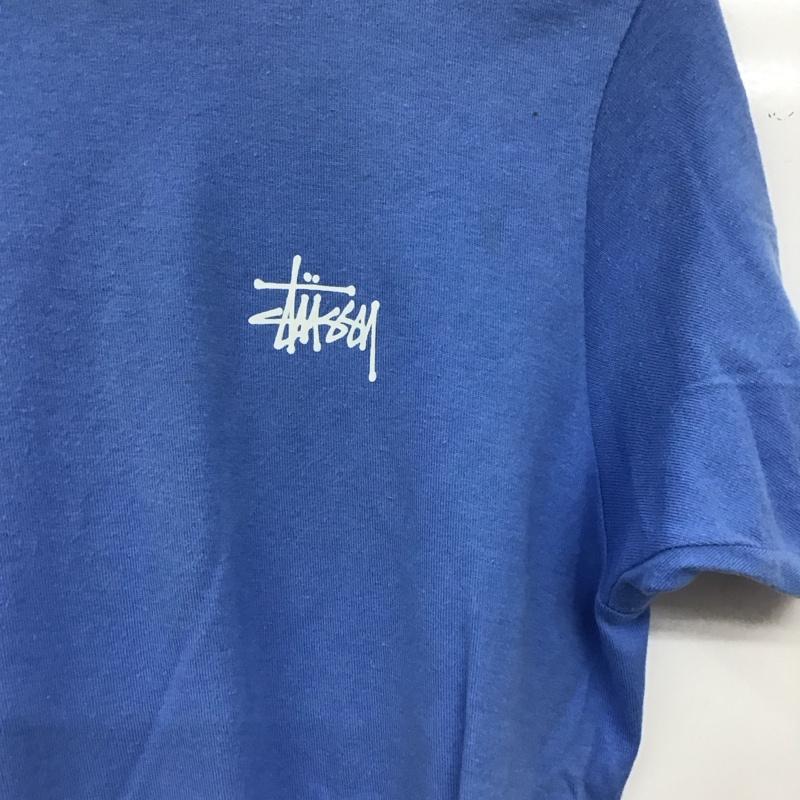 ステューシー STUSSY Tシャツ 半袖 半袖カットソー プリントTシャツ クルーネックカットソー S ロゴ、文字 水色 / ライトブルー / メンズ USED 古着 中古 10153783