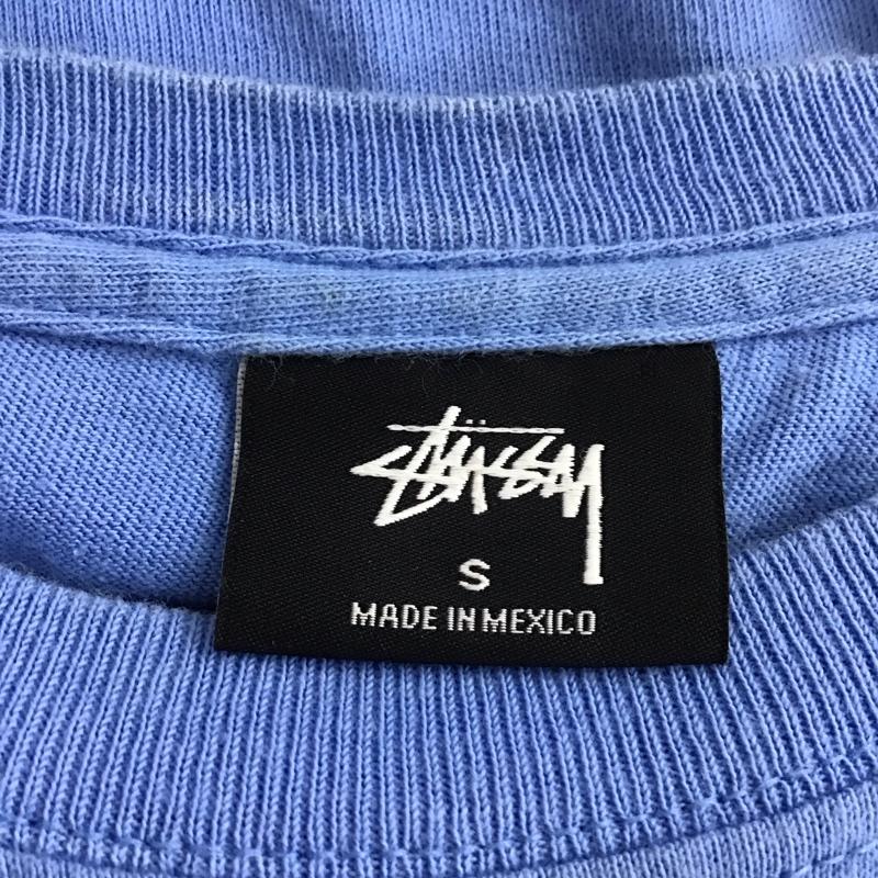 ステューシー STUSSY Tシャツ 半袖 半袖カットソー プリントTシャツ クルーネックカットソー S ロゴ、文字 水色 / ライトブルー / メンズ USED 古着 中古 10153783