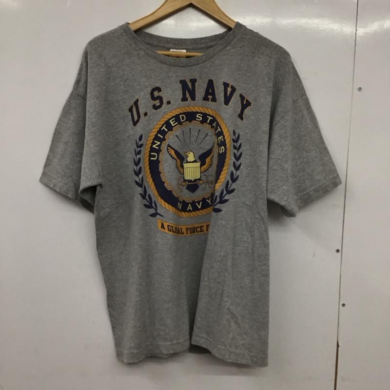ベイサイド BAY SIDE Tシャツ 半袖 半袖カットソー プリントTシャツ クルーネックカットソー L ロゴ、文字 灰 / グレー / gray メンズ USED 古着 中古 10153785
