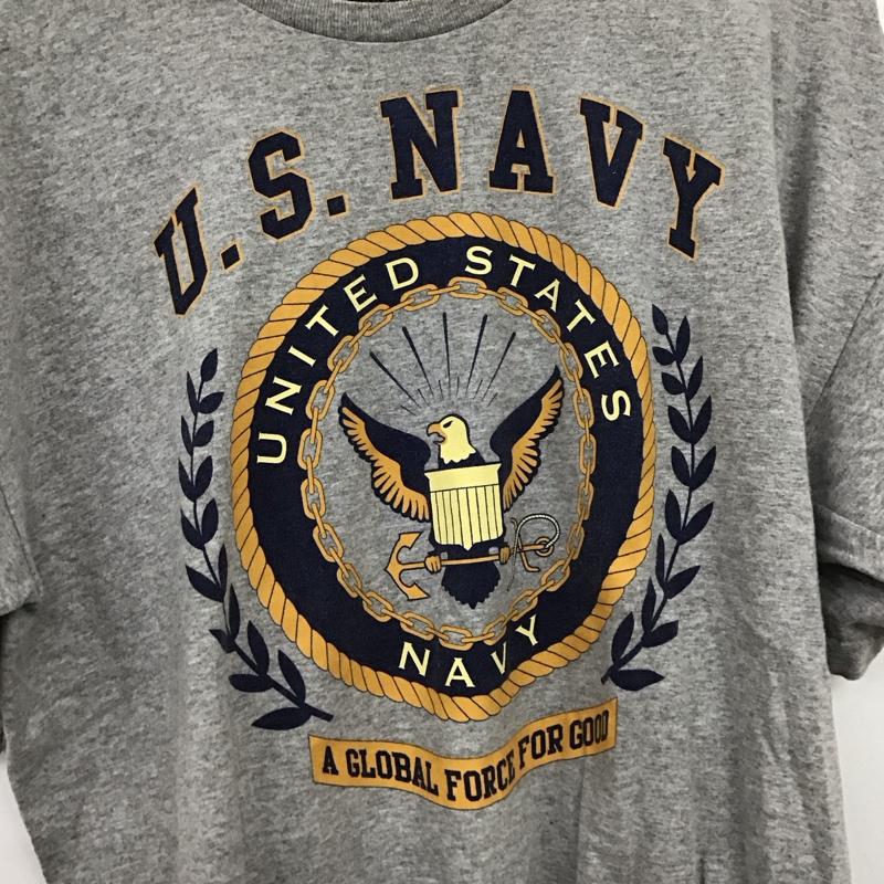ベイサイド BAY SIDE Tシャツ 半袖 半袖カットソー プリントTシャツ クルーネックカットソー L ロゴ、文字 灰 / グレー / gray メンズ USED 古着 中古 10153785