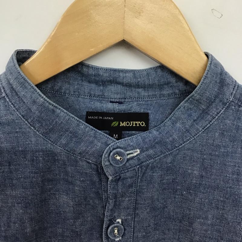 モヒート MOJITO シャツ、ブラウス 長袖 長袖シャツ プルオーバーシャツ ノーカラーシャツ M 無地 インディゴ / インディゴ / Indigo メンズ USED 古着 中古 10153795
