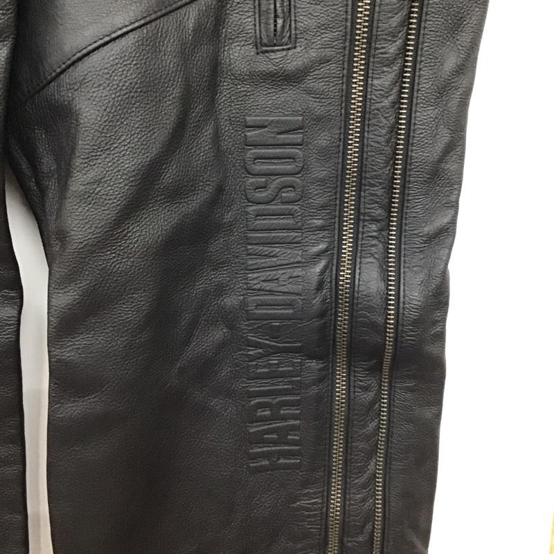 ハーレーダビッドソン Harley-Davidson パンツ ワークパンツ、ペインターパンツ レザーパンツ ワイドパンツ カジュアルパンツ カウレザー L 無地 黒 / ブラック / black メンズ USED 古着 中古 10153799