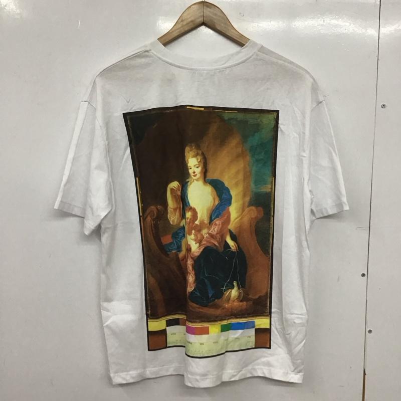 ザラ ZARA Tシャツ 半袖 半袖カットソー プリントTシャツ クルーネックカットソー M プリント 白 / ホワイト / white レディース USED 古着 中古 10153801