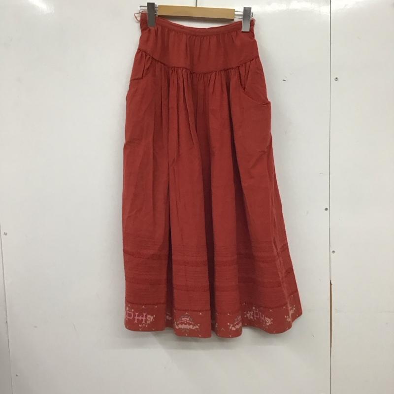 ピンクハウス PINK HOUSE スカート ロングスカート 無地 赤 / レッド / red レディース USED 古着 中古 10153811