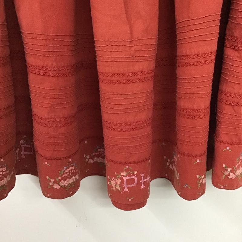 ピンクハウス PINK HOUSE スカート ロングスカート 無地 赤 / レッド / red レディース USED 古着 中古 10153811
