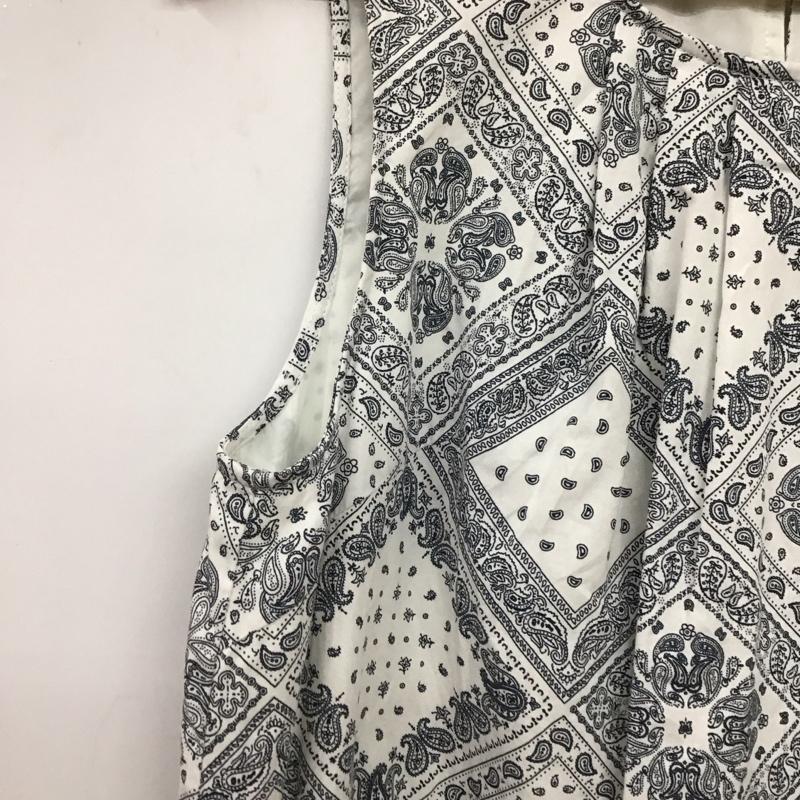 ビームス ハート BEAMS HEART ワンピース ロングスカート ノースリーブロングワンピース フレアスカート 総柄 白 / ホワイト / white X 紺 / ネイビー / navy レディース USED 古着 中古 10153812