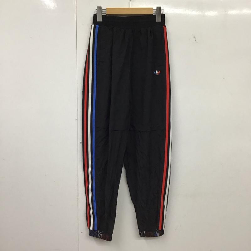 アディダス adidas パンツ ワークパンツ、ペインターパンツ ワイドパンツ ナイロンパンツ カジュアルパンツ L ロゴ、文字 黒 / ブラック / black レディース USED 古着 中古 10153814