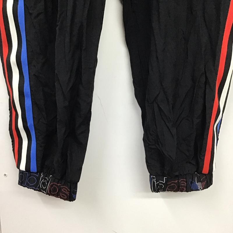 アディダス adidas パンツ ワークパンツ、ペインターパンツ ワイドパンツ ナイロンパンツ カジュアルパンツ L ロゴ、文字 黒 / ブラック / black レディース USED 古着 中古 10153814
