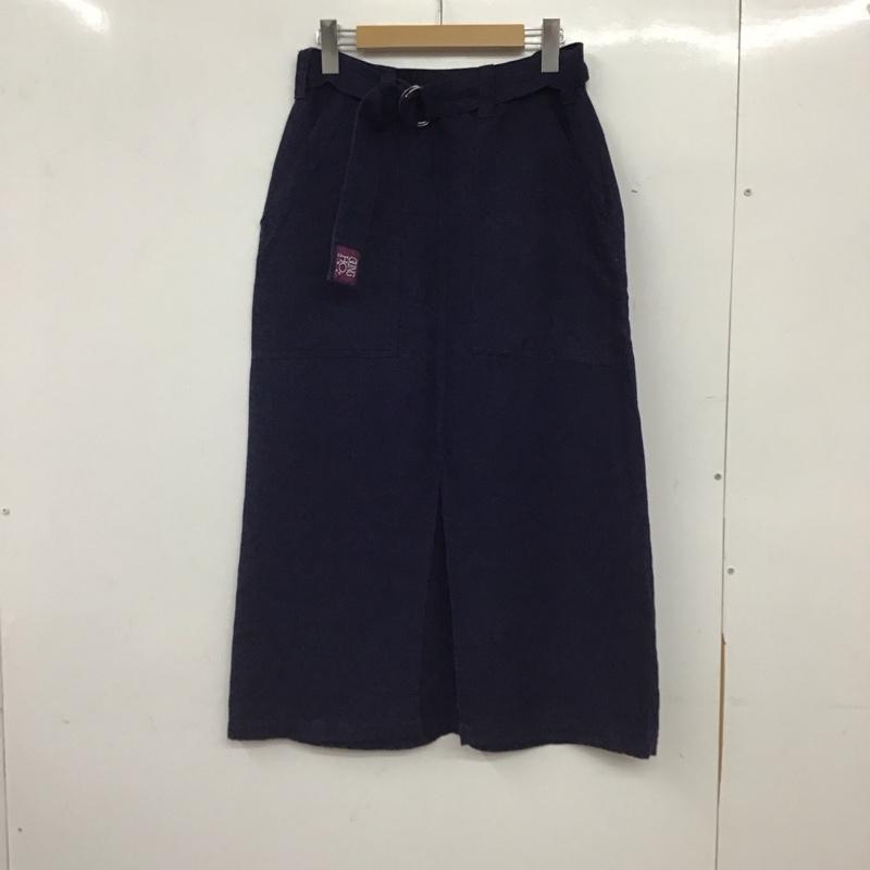 ガンホー GUNG HO スカート ひざ丈スカート M 無地 紺 / ネイビー / navy レディース USED 古着 中古 10153815