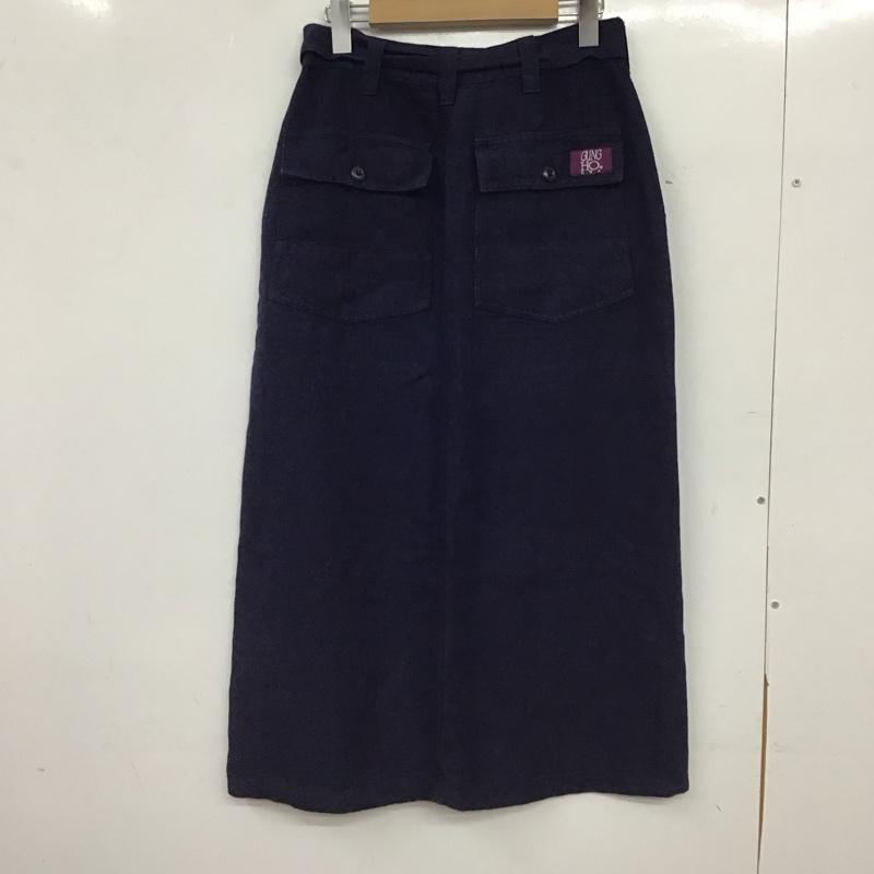 ガンホー GUNG HO スカート ひざ丈スカート M 無地 紺 / ネイビー / navy レディース USED 古着 中古 10153815