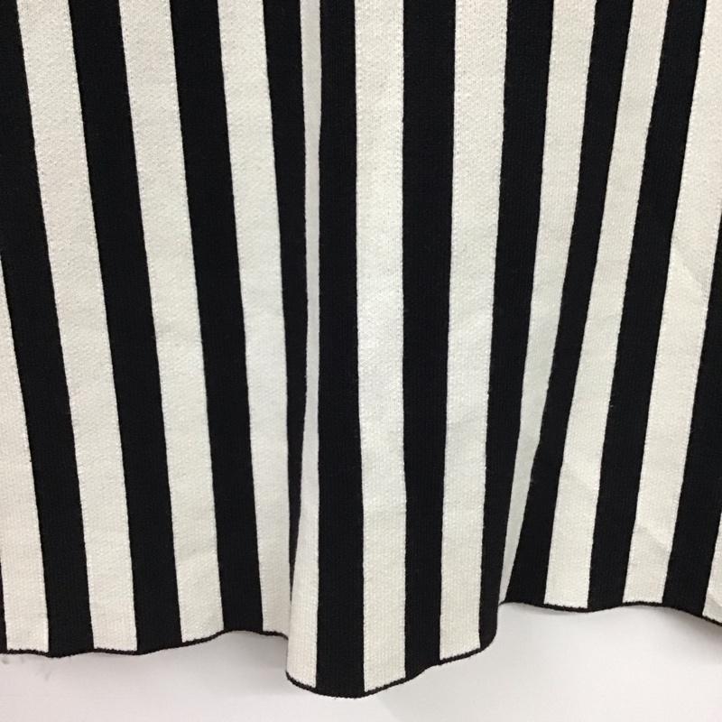 レプシィム LEPSIM スカート ロングスカート ロングスカート タイトスカート バックスリット ストライプ 白 / ホワイト / white X 黒 / ブラック / black レディース USED 古着 中古 10153820
