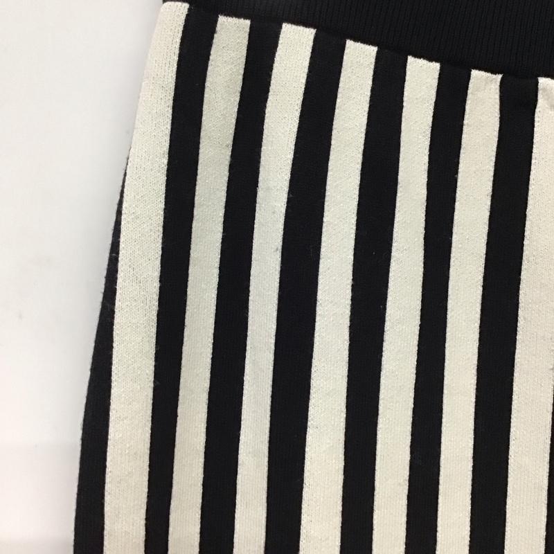 レプシィム LEPSIM スカート ロングスカート ロングスカート タイトスカート バックスリット ストライプ 白 / ホワイト / white X 黒 / ブラック / black レディース USED 古着 中古 10153820