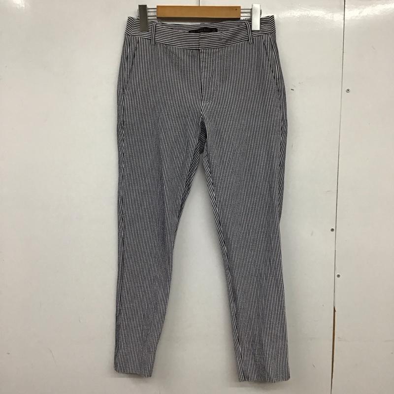 ザラベーシック ZARA BASIC パンツ チノパン スリムパンツ ストレッチパンツ カジュアルパンツ 36 ストライプ 白 / ホワイト / white X インディゴ / インディゴ / Indigo レディース USED 古着 中古 10153828