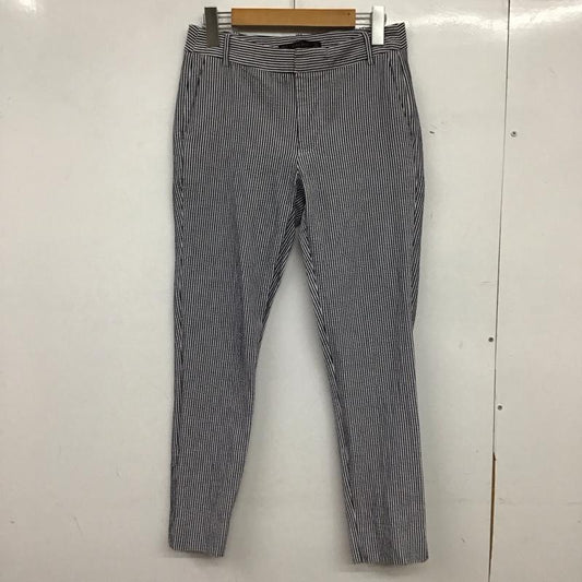 ザラベーシック ZARA BASIC パンツ チノパン スリムパンツ ストレッチパンツ カジュアルパンツ 36 ストライプ 白 / ホワイト / white X インディゴ / インディゴ / Indigo レディース USED 古着 中古 10153828