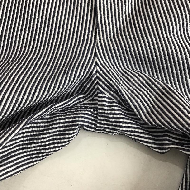 ザラベーシック ZARA BASIC パンツ チノパン スリムパンツ ストレッチパンツ カジュアルパンツ 36 ストライプ 白 / ホワイト / white X インディゴ / インディゴ / Indigo レディース USED 古着 中古 10153828