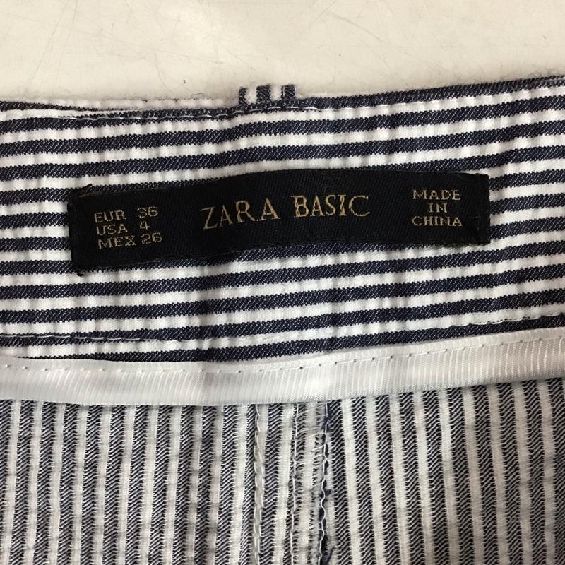 ザラベーシック ZARA BASIC パンツ チノパン スリムパンツ ストレッチパンツ カジュアルパンツ 36 ストライプ 白 / ホワイト / white X インディゴ / インディゴ / Indigo レディース USED 古着 中古 10153828