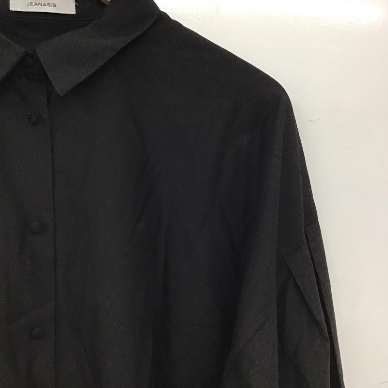 ジーナシス JEANASIS シャツ、ブラウス 長袖 長袖シャツ 無地シャツ カラーシャツ FREE 無地 黒 / ブラック / black レディース USED 古着 中古 10153829