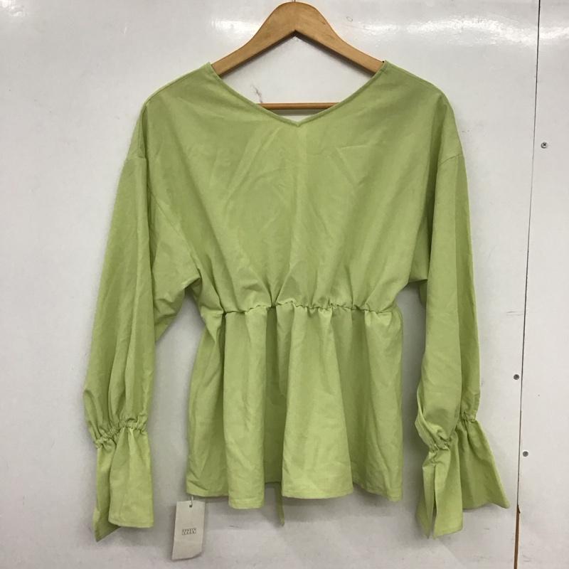 ローリーズファーム LOWRYS FARM カットソー 長袖 2wayカシュクールBLLS FREE 無地 薄緑 / ライトグリーン / レディース USED 古着 中古 10153832