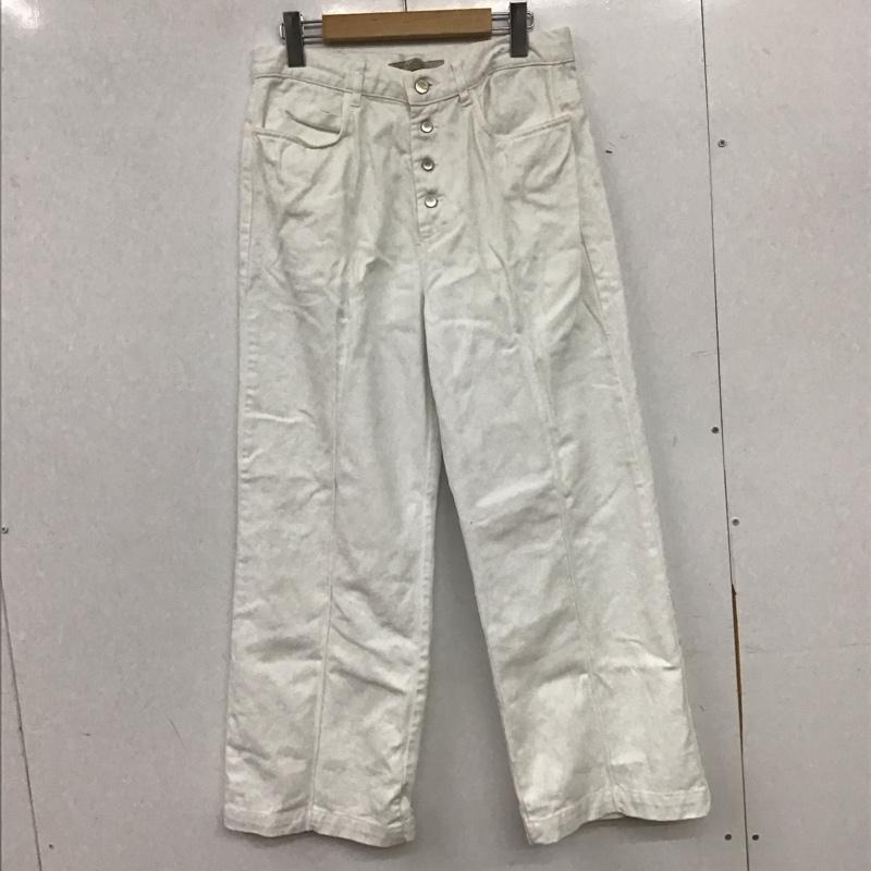 ザラベーシック ZARA BASIC パンツ デニム、ジーンズ デニムパンツ ワイドパンツ カジュアルパンツ 40 無地 白 / ホワイト / white レディース USED 古着 中古 10153848