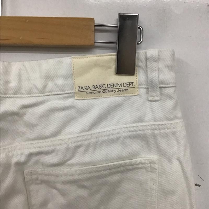 ザラベーシック ZARA BASIC パンツ デニム、ジーンズ デニムパンツ ワイドパンツ カジュアルパンツ 40 無地 白 / ホワイト / white レディース USED 古着 中古 10153848