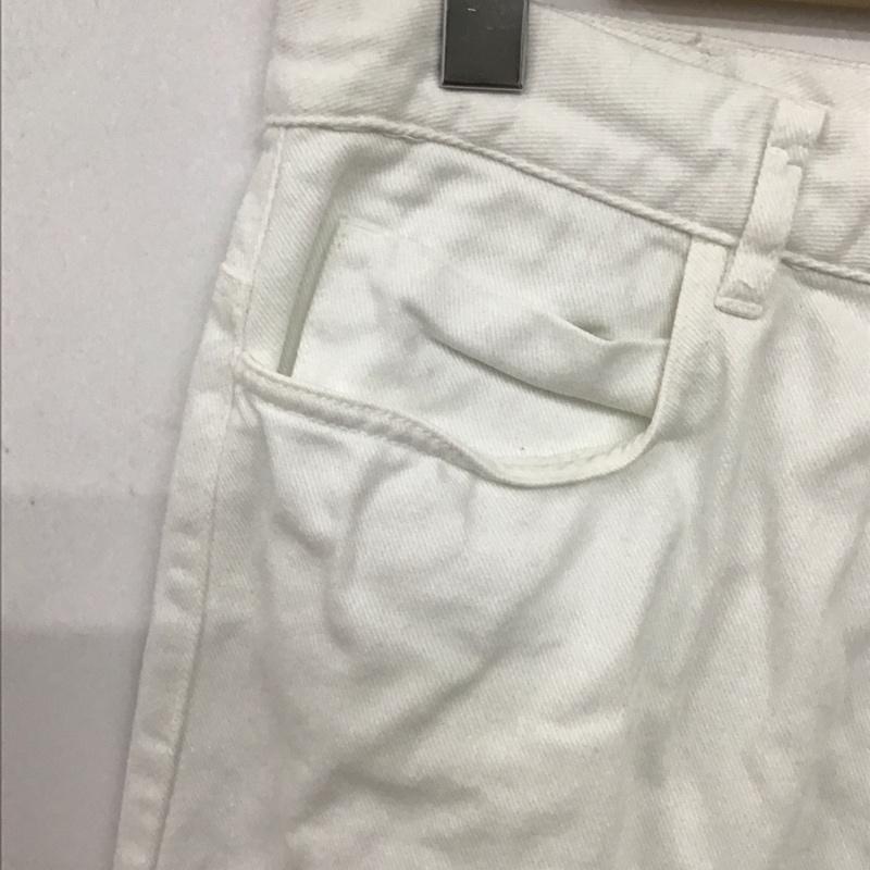 ザラベーシック ZARA BASIC パンツ デニム、ジーンズ デニムパンツ ワイドパンツ カジュアルパンツ 40 無地 白 / ホワイト / white レディース USED 古着 中古 10153848