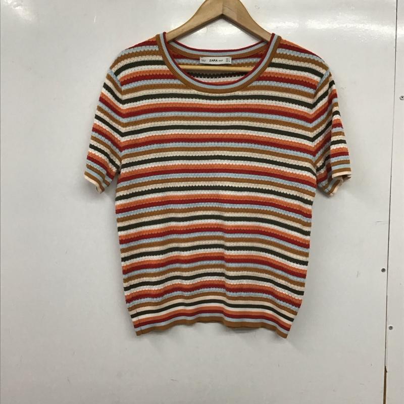 ザラニット ZARA KNIT カットソー 半袖 半袖カットソー ニットカットソー L ボーダー柄 マルチカラー / マルチカラー / multicolor レディース USED 古着 中古 10153850