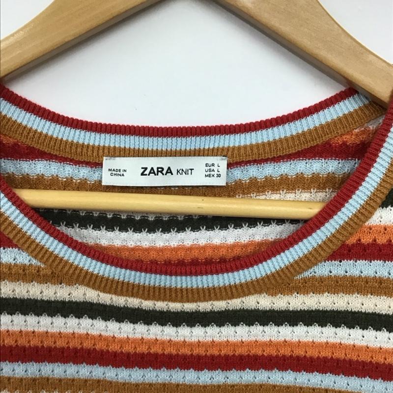 ザラニット ZARA KNIT カットソー 半袖 半袖カットソー ニットカットソー L ボーダー柄 マルチカラー / マルチカラー / multicolor レディース USED 古着 中古 10153850
