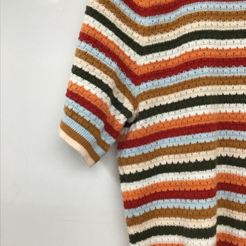 ザラニット ZARA KNIT カットソー 半袖 半袖カットソー ニットカットソー L ボーダー柄 マルチカラー / マルチカラー / multicolor レディース USED 古着 中古 10153850