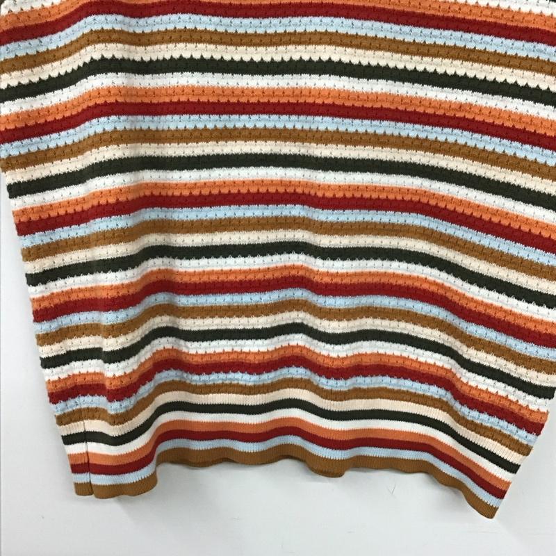 ザラニット ZARA KNIT カットソー 半袖 半袖カットソー ニットカットソー L ボーダー柄 マルチカラー / マルチカラー / multicolor レディース USED 古着 中古 10153850