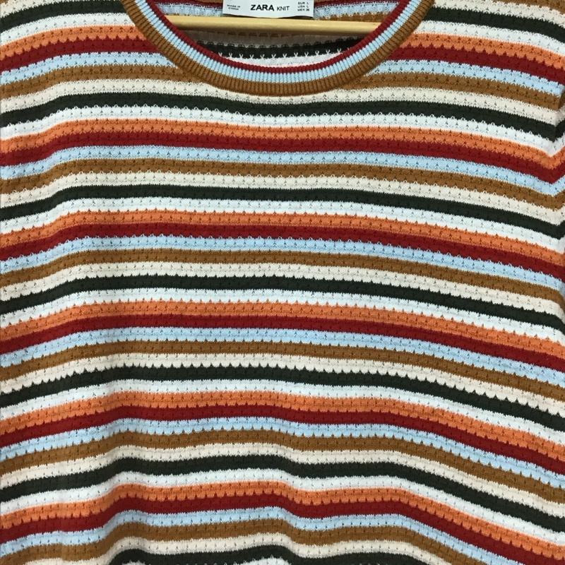 ザラニット ZARA KNIT カットソー 半袖 半袖カットソー ニットカットソー L ボーダー柄 マルチカラー / マルチカラー / multicolor レディース USED 古着 中古 10153850