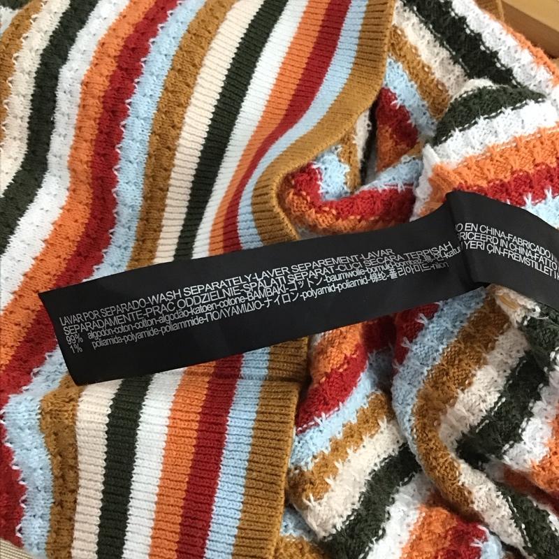 ザラニット ZARA KNIT カットソー 半袖 半袖カットソー ニットカットソー L ボーダー柄 マルチカラー / マルチカラー / multicolor レディース USED 古着 中古 10153850