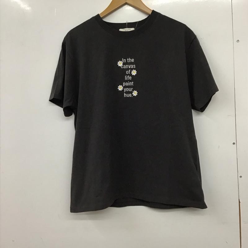 フリークスストア FREAK S STORE Tシャツ 半袖 半袖カットソー プリントTシャツ クルーネックカットソー FREE 刺繍 ダークグレー / ダークグレー / レディース USED 古着 中古 10153853