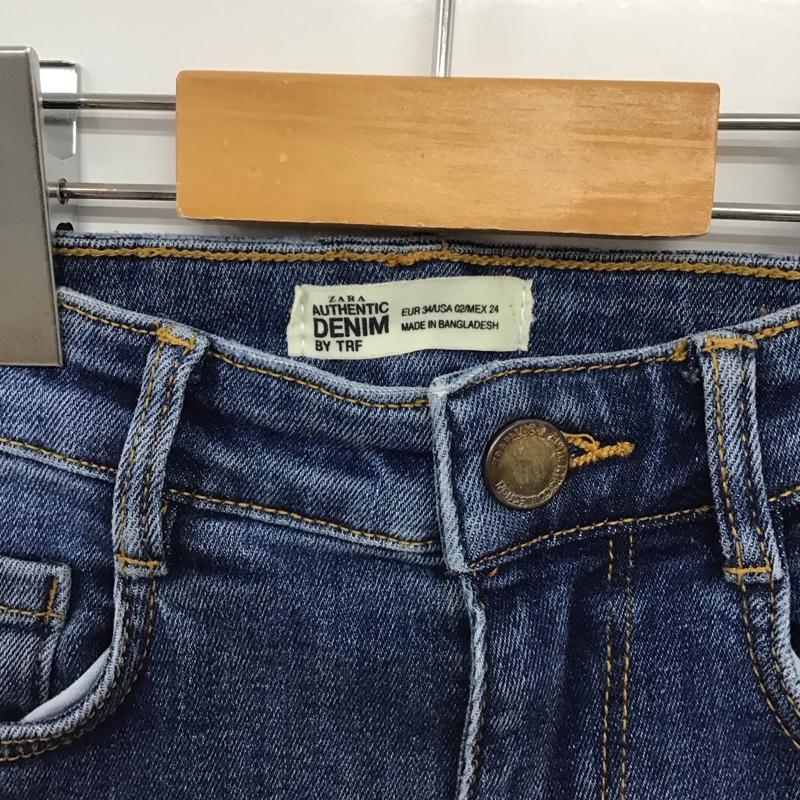 ザラ ZARA パンツ デニム、ジーンズ デニムパンツ スリムパンツ カジュアルパンツ ストレッチパンツ 34 無地 インディゴ / インディゴ / Indigo レディース USED 古着 中古 10153856