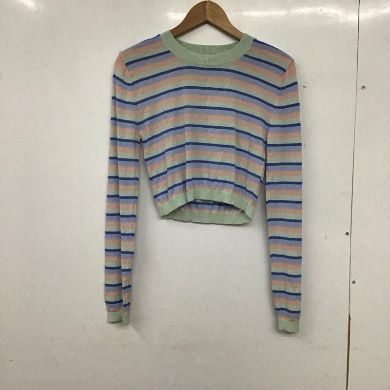 ザラ ZARA カットソー 長袖 長袖カットソー プリントカットソー クルーネック M ボーダー柄 マルチカラー / マルチカラー / multicolor レディース USED 古着 中古 10153866
