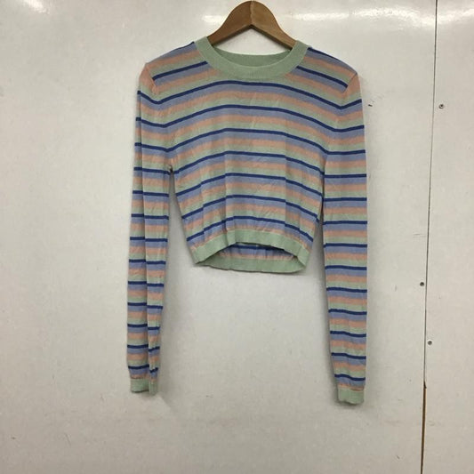 ザラ ZARA カットソー 長袖 長袖カットソー プリントカットソー クルーネック M ボーダー柄 マルチカラー / マルチカラー / multicolor レディース USED 古着 中古 10153866