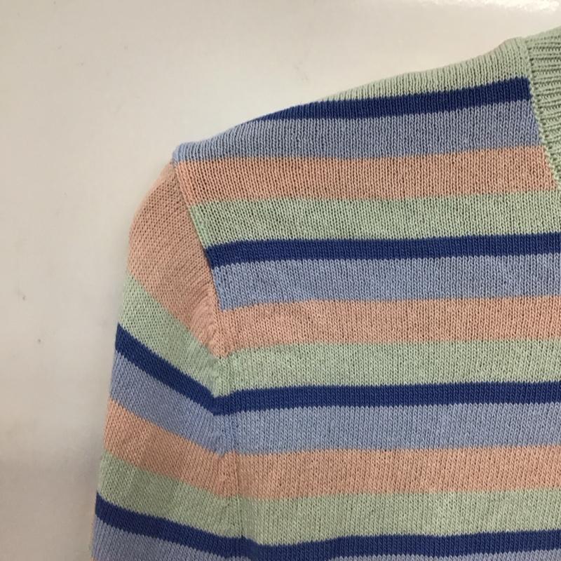 ザラ ZARA カットソー 長袖 長袖カットソー プリントカットソー クルーネック M ボーダー柄 マルチカラー / マルチカラー / multicolor レディース USED 古着 中古 10153866