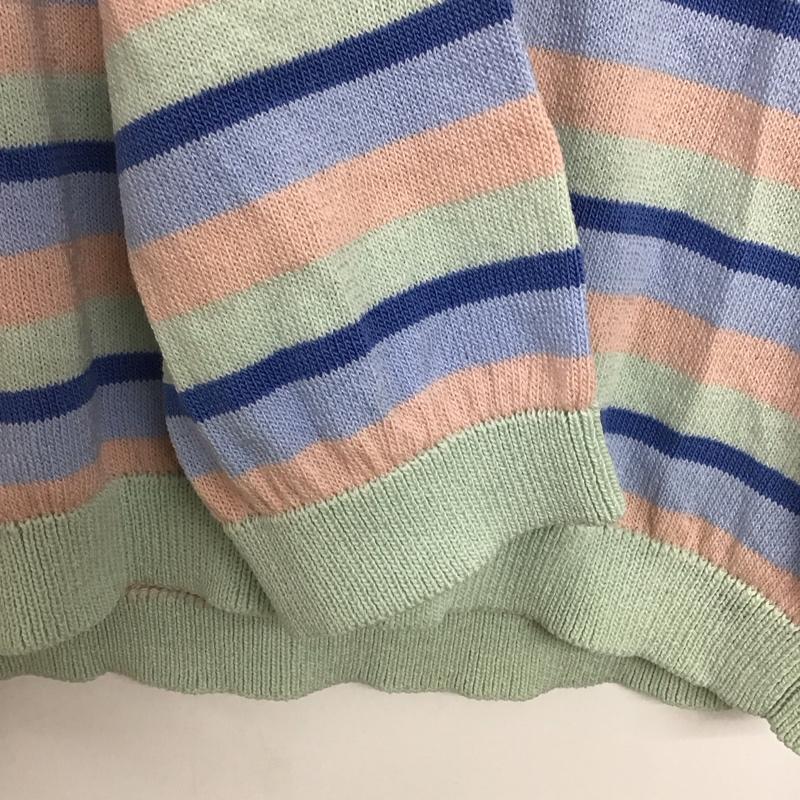 ザラ ZARA カットソー 長袖 長袖カットソー プリントカットソー クルーネック M ボーダー柄 マルチカラー / マルチカラー / multicolor レディース USED 古着 中古 10153866
