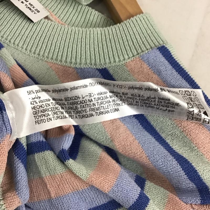 ザラ ZARA カットソー 長袖 長袖カットソー プリントカットソー クルーネック M ボーダー柄 マルチカラー / マルチカラー / multicolor レディース USED 古着 中古 10153866