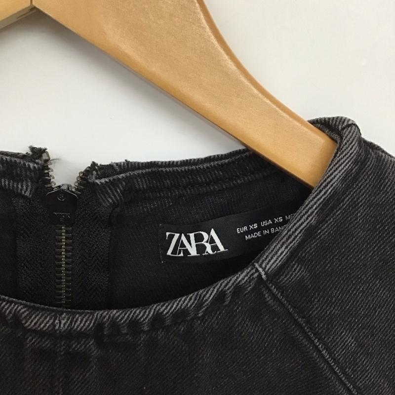 ザラ ZARA ワンピース ミニスカート ミニスカートワンピース デニムワンピース XS 無地 ダークグレー / ダークグレー / レディース USED 古着 中古 10153872